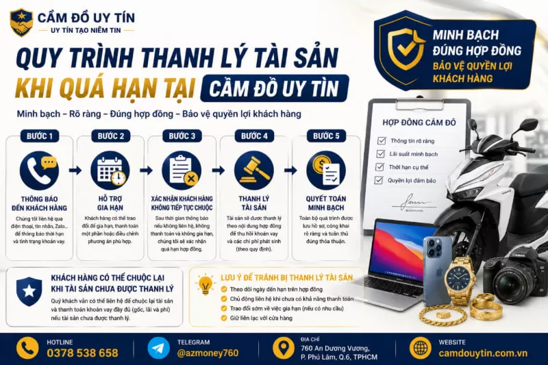 quy trình thanh lý tài sản quá hạn cầm đồ