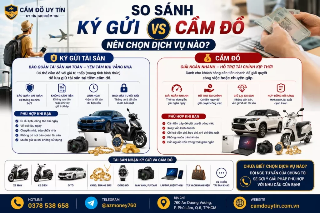 so sánh dịch vụ ký gửi và cầm đồ