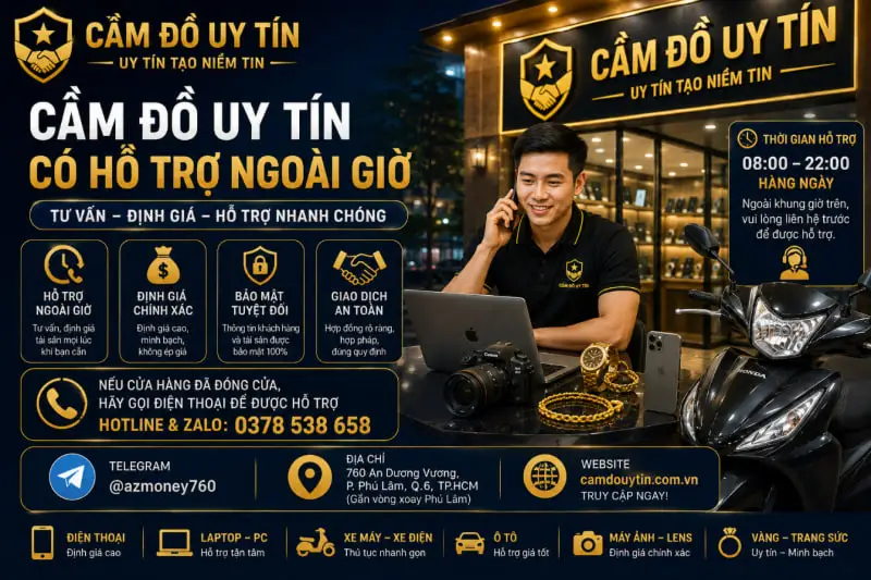 cầm đồ hỗ trợ ngoài giờ