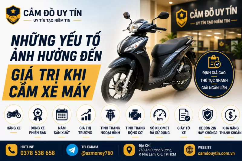 những yếu tố hưởng giá trị xe khi đi cầm